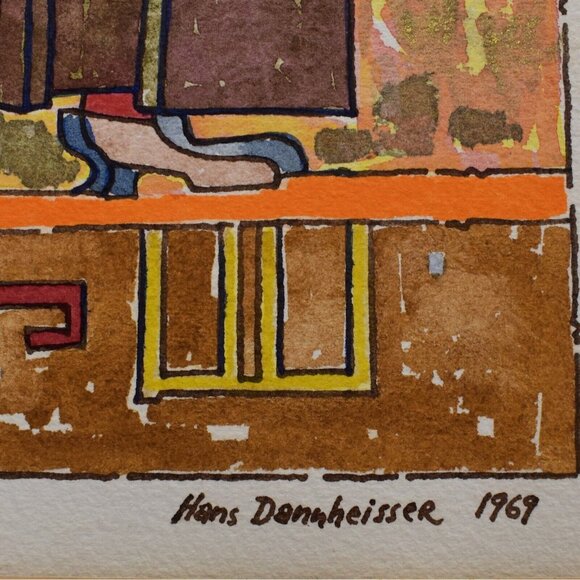 1969 Hans Dannheisser Enhanced Lithograph The Shopper NYC Lord & Taylor - Picture 5 of 6